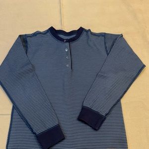 VGUC Patagonia Long Sleeve Blue Striped Capilene Henley